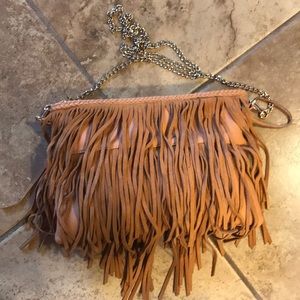 Leather fringe bag